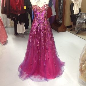 Women's prom dress by Party Time size 6 hot pink